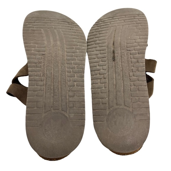 MEPHISTO Taupe Brown Genuine Leather Sandals Slides Flip Flops Casual Shoes 40 - Picture 15 of 16